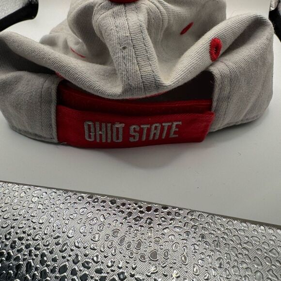 Ohio State Red and Gray embroidered patch baseball cap Velcro back - Picture 2 of 4